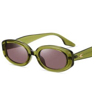 Fozono Polarized Sunglasses for Women Men Classic Retro Green Oval